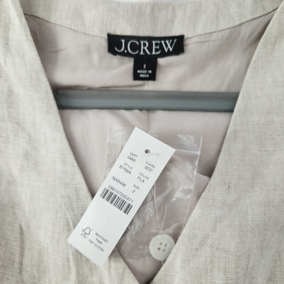 J.crew NWT Slim-fit linen vest - Flax / Beige - Picture 5 of 6